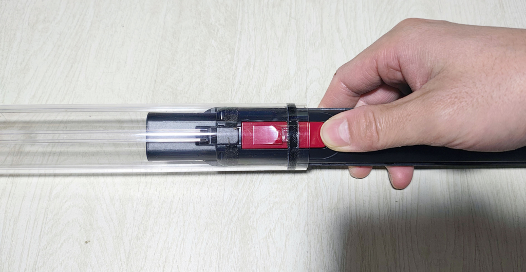 ダイソンペンシルバック・クリアビンの取り外し