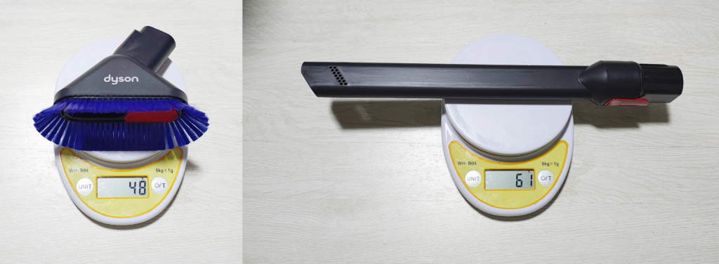 ブラシ付き隙間ノズルの重さ